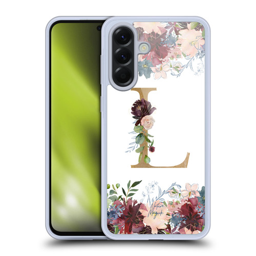 Nature Magick Flowers Monogram Floral Gold Letter L Soft Gel Case for Samsung Galaxy A56 5G
