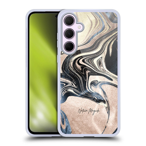 Nature Magick Luxe Gold Marble Metallic Cream Soft Gel Case for Samsung Galaxy A35 5G