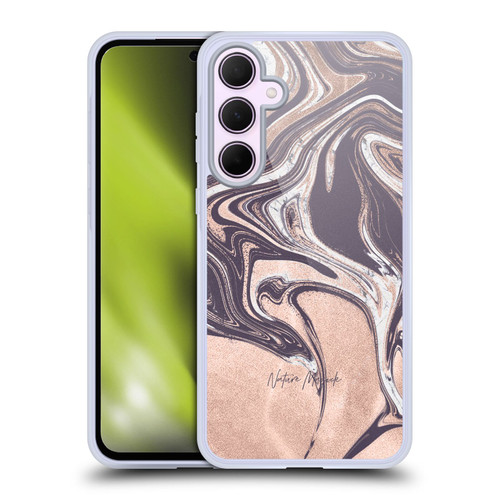 Nature Magick Luxe Gold Marble Metallic Rose Gold Soft Gel Case for Samsung Galaxy A35 5G