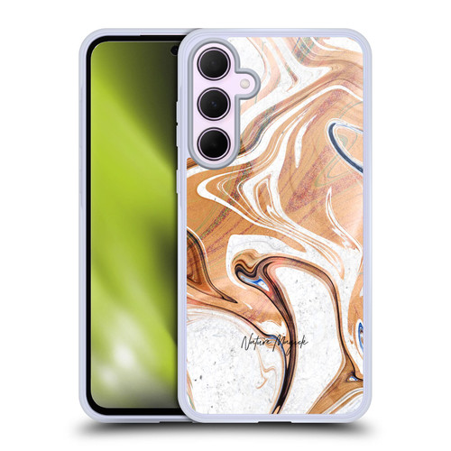 Nature Magick Luxe Gold Marble Metallic Wood Soft Gel Case for Samsung Galaxy A35 5G