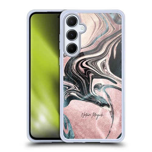 Nature Magick Luxe Gold Marble Metallic Pink Soft Gel Case for Samsung Galaxy A55 5G