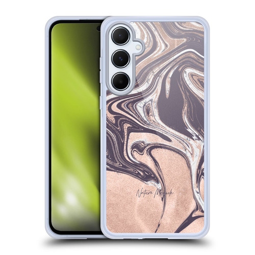Nature Magick Luxe Gold Marble Metallic Rose Gold Soft Gel Case for Samsung Galaxy A55 5G