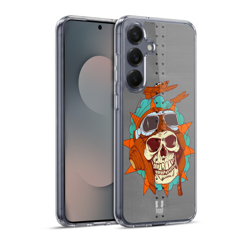 Head Case Designs Nose Art Dead Pilot Soft Gel Case for Samsung Galaxy S25+ & MagSafe