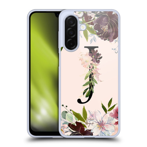 Nature Magick Rose Gold Flowers Monogram 1 Letter J Soft Gel Case for Samsung Galaxy A26 5G