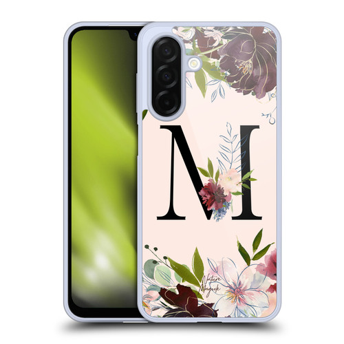 Nature Magick Rose Gold Flowers Monogram 1 Letter M Soft Gel Case for Samsung Galaxy A26 5G