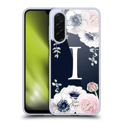 Nature Magick Floral Monogram Navy Flowers 1 Letter I Soft Gel Case for Samsung Galaxy A26 5G