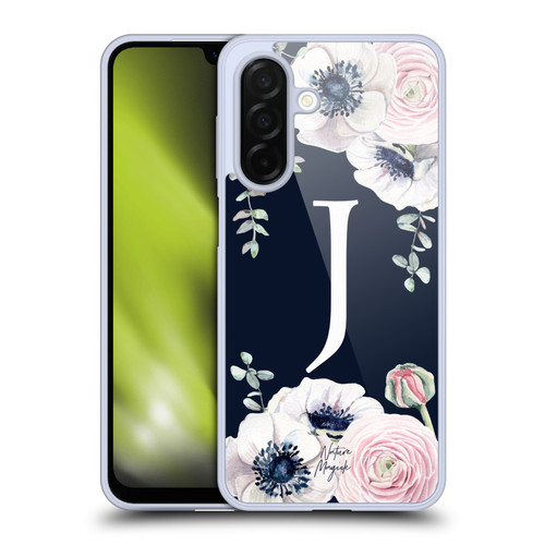 Nature Magick Floral Monogram Navy Flowers 1 Letter J Soft Gel Case for Samsung Galaxy A26 5G