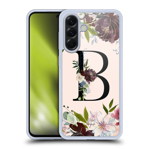 Nature Magick Rose Gold Flowers Monogram 1 Letter B Soft Gel Case for Samsung Galaxy A56 5G