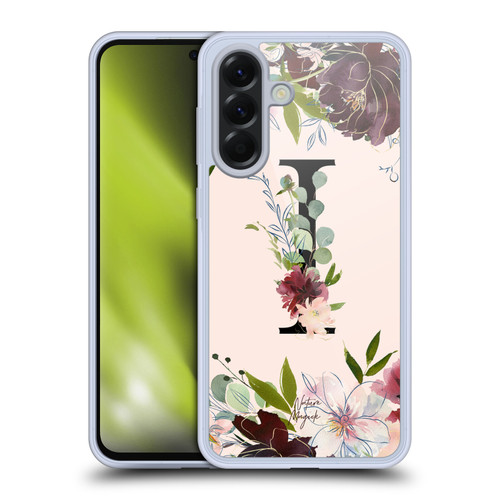 Nature Magick Rose Gold Flowers Monogram 1 Letter I Soft Gel Case for Samsung Galaxy A56 5G