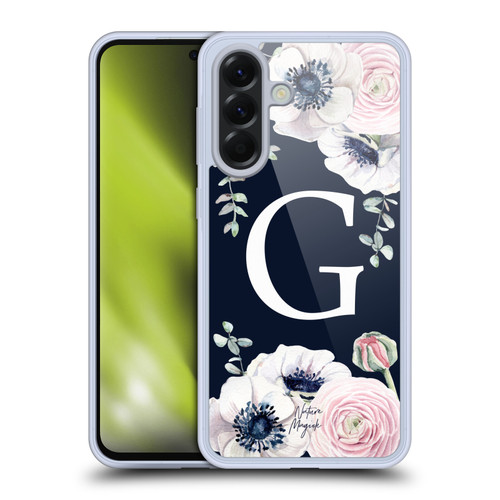 Nature Magick Floral Monogram Navy Flowers 1 Letter G Soft Gel Case for Samsung Galaxy A56 5G