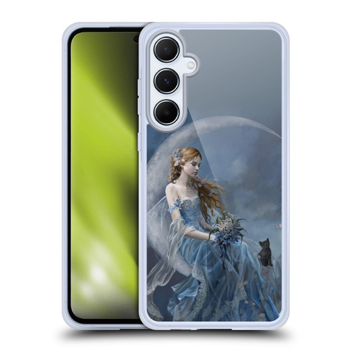 Nene Thomas Crescents Blue Fairy On Moon Kitten Soft Gel Case for Samsung Galaxy A55 5G