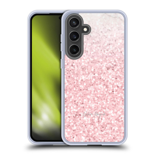 Nature Magick Rose Gold Marble Glitter Pink Sparkle 2 Soft Gel Case for Samsung Galaxy S24 FE & MagSafe