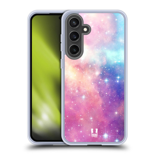Head Case Designs Pastel Galaxy Magenta And Blue Soft Gel Case for Samsung Galaxy S24 FE & MagSafe