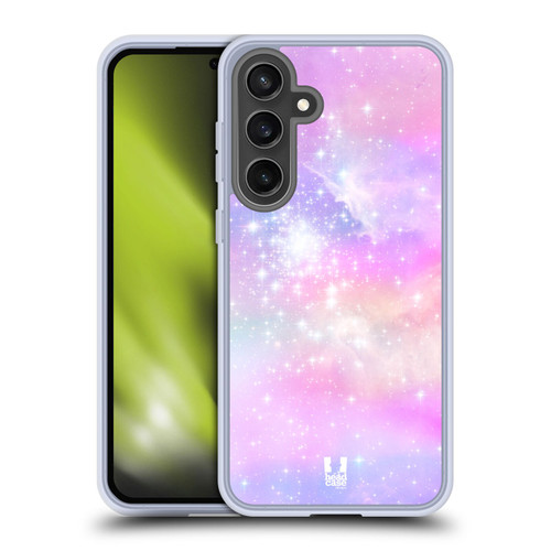 Head Case Designs Pastel Galaxy Pink And Blue Soft Gel Case for Samsung Galaxy S24 FE & MagSafe