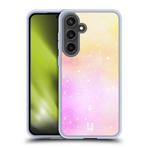 Head Case Designs Pastel Galaxy Yellow And Pink Soft Gel Case for Samsung Galaxy S24 FE & MagSafe