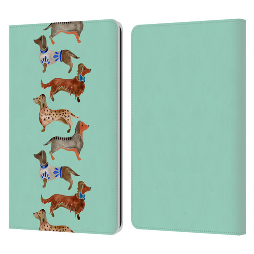Cat Coquillette Animals Blue Dachshunds Leather Book Wallet Case Cover For Amazon Kindle Paperwhite 1 / 2 / 3