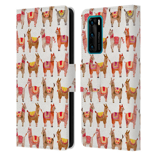 Cat Coquillette Animals Alpacas Leather Book Wallet Case Cover For Huawei P40 5G