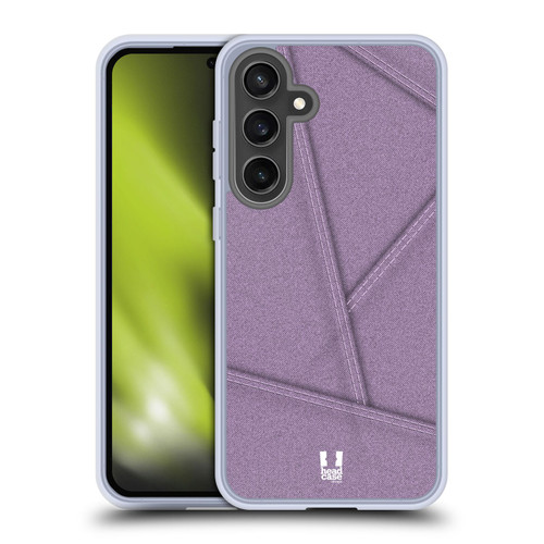Head Case Designs Patched Up Collection - Denim Violet Soft Gel Case for Samsung Galaxy S24 FE & MagSafe