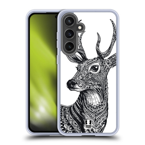 Head Case Designs Ornate Wildlife Deer Soft Gel Case for Samsung Galaxy S24 FE & MagSafe
