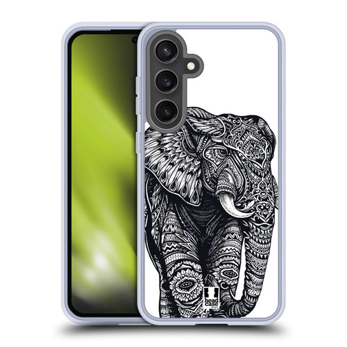 Head Case Designs Ornate Wildlife Elephant Soft Gel Case for Samsung Galaxy S24 FE & MagSafe