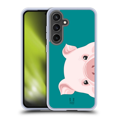 Head Case Designs Peeking Animals Pig Soft Gel Case for Samsung Galaxy S24 FE & MagSafe