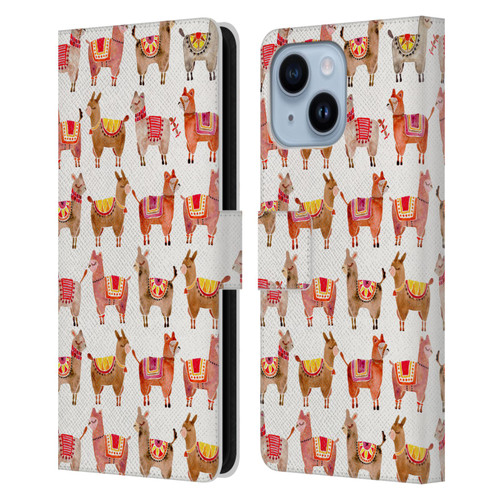 Cat Coquillette Animals Alpacas Leather Book Wallet Case Cover For Apple iPhone 14 Plus