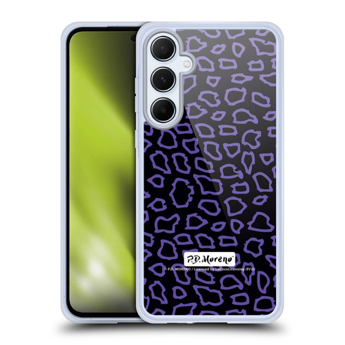 P.D. Moreno Patterns Black Purple Soft Gel Case for Samsung Galaxy A55 5G