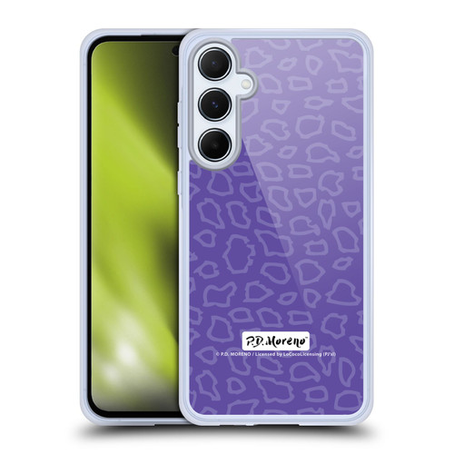 P.D. Moreno Patterns Purple Leopard Soft Gel Case for Samsung Galaxy A55 5G