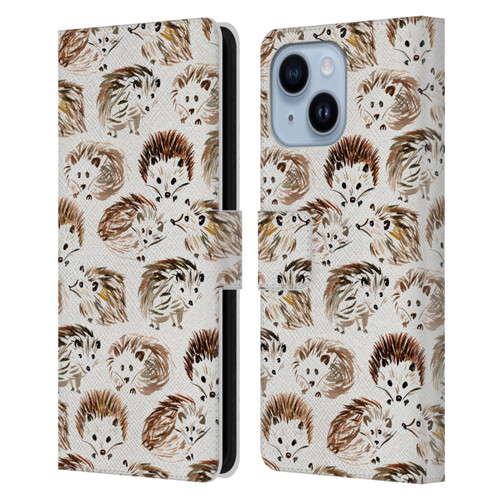 Cat Coquillette Animals Hedgehogs Leather Book Wallet Case Cover For Apple iPhone 14 Plus