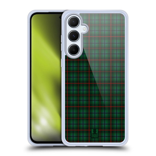 Head Case Designs Plaid - Pattern Collection Dark Green Black Soft Gel Case for Samsung Galaxy A55 5G