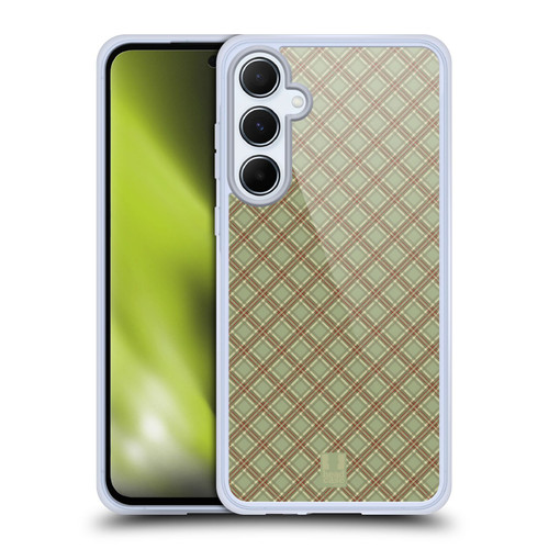 Head Case Designs Plaid - Pattern Collection Light Green Red Soft Gel Case for Samsung Galaxy A55 5G