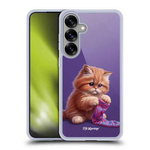 P.D. Moreno Play Cat Artwork Colorful Sock Soft Gel Case for Samsung Galaxy S25+ & MagSafe