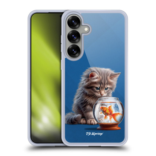 P.D. Moreno Play Cat Artwork Goldfish Soft Gel Case for Samsung Galaxy S25+ & MagSafe