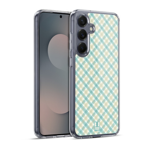 Head Case Designs Plaid - Pattern Collection Green Yellow Soft Gel Case for Samsung Galaxy S25+ & MagSafe