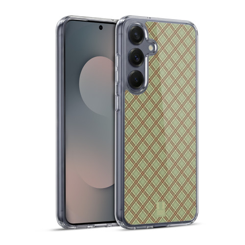 Head Case Designs Plaid - Pattern Collection Light Green Red Soft Gel Case for Samsung Galaxy S25+ & MagSafe