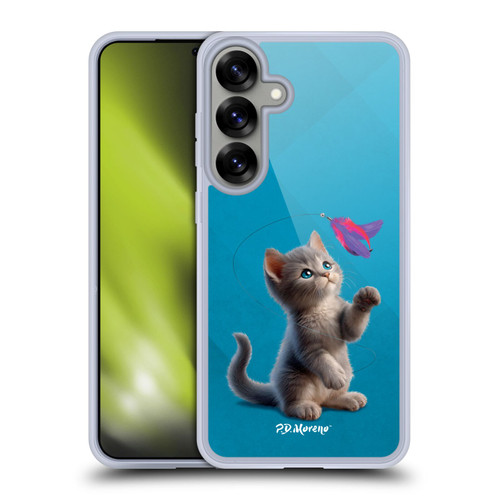 P.D. Moreno Play Cat Artwork Toy Feather Soft Gel Case for Samsung Galaxy S25+ & MagSafe