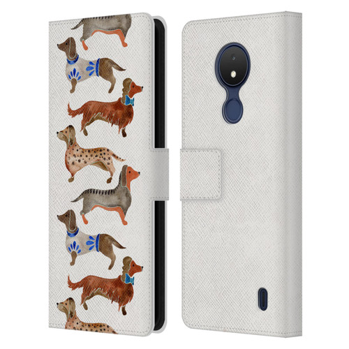 Cat Coquillette Animals Dachshunds Leather Book Wallet Case Cover For Nokia C21