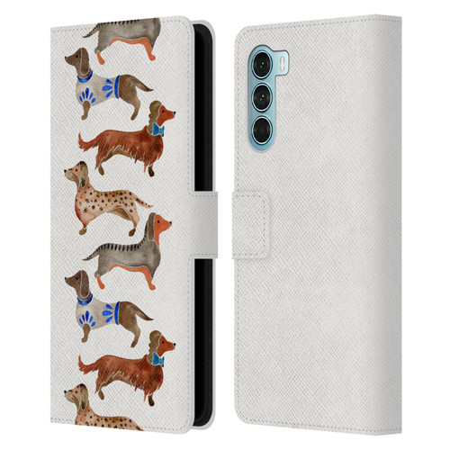 Cat Coquillette Animals Dachshunds Leather Book Wallet Case Cover For Motorola Edge S30 / Moto G200 5G