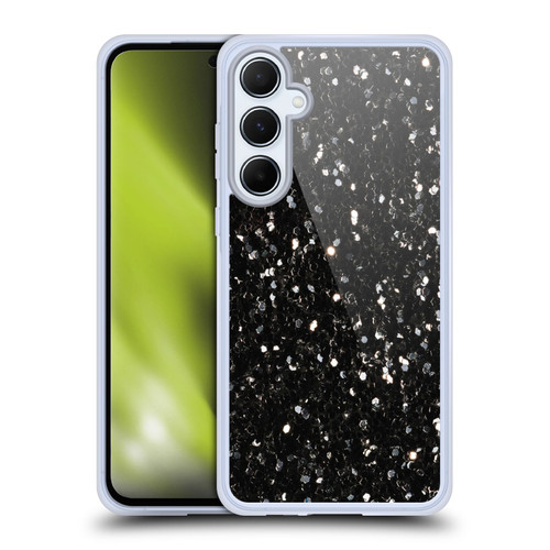 PLdesign Glitter Sparkles Black And White Soft Gel Case for Samsung Galaxy A55 5G