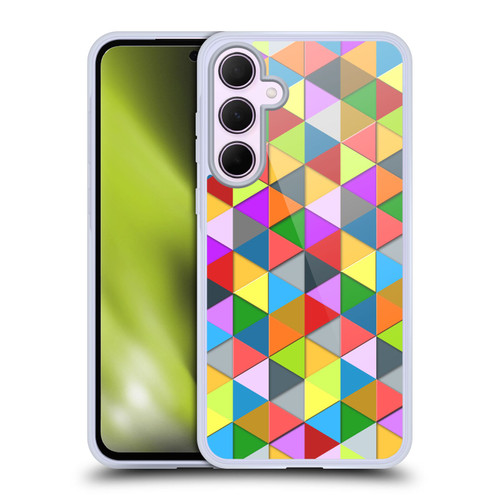 PLdesign Geometric Colourful Triangle Soft Gel Case for Samsung Galaxy A35 5G