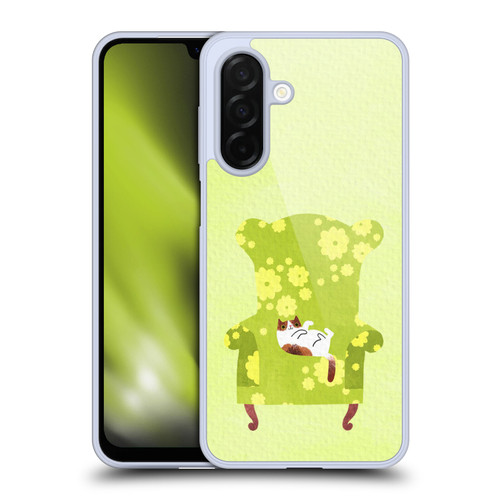 Planet Cat Arm Chair Lime Chair Cat Soft Gel Case for Samsung Galaxy A26 5G