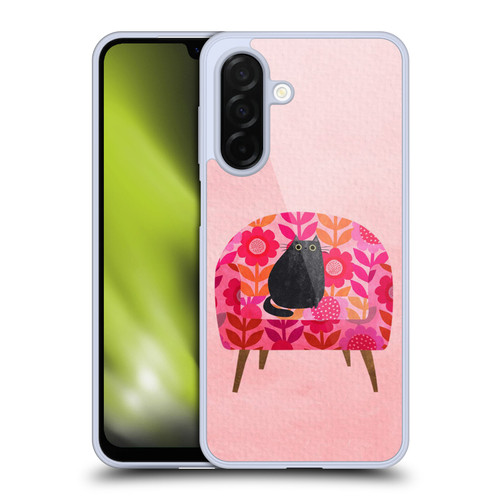 Planet Cat Arm Chair Red Chair Cat Soft Gel Case for Samsung Galaxy A26 5G