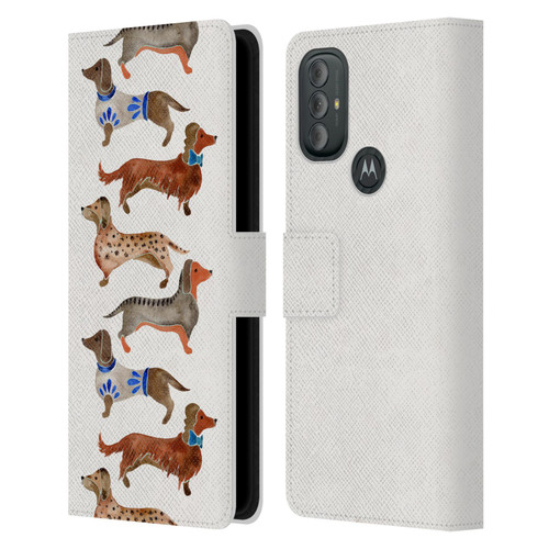 Cat Coquillette Animals Dachshunds Leather Book Wallet Case Cover For Motorola Moto G10 / Moto G20 / Moto G30