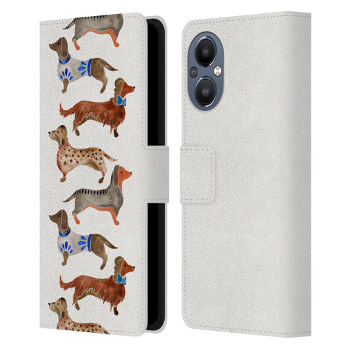 Cat Coquillette Animals Dachshunds Leather Book Wallet Case Cover For OnePlus Nord N20 5G