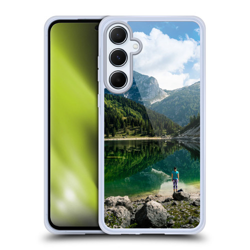 Patrik Lovrin Wanderlust Person At Mountain Lake Soft Gel Case for Samsung Galaxy A55 5G