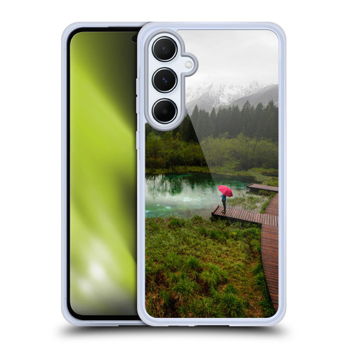 Patrik Lovrin Wanderlust Red Umbrella Green Lake Soft Gel Case for Samsung Galaxy A55 5G