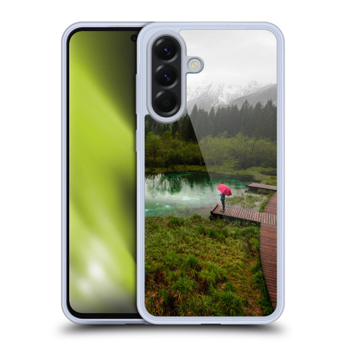 Patrik Lovrin Wanderlust Red Umbrella Green Lake Soft Gel Case for Samsung Galaxy A56 5G