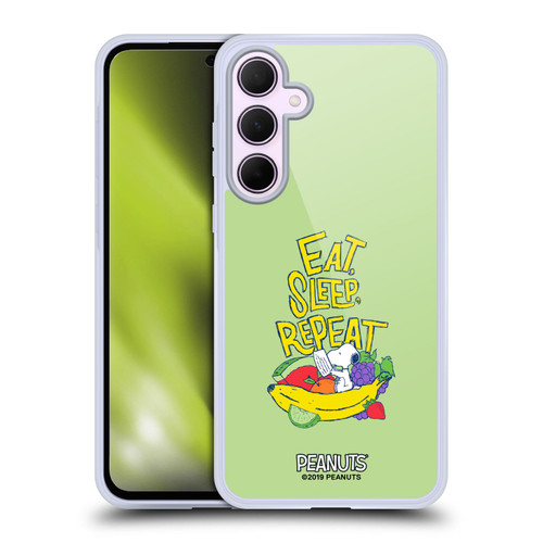 Peanuts Naturally Sweet Eat Sleep Snoopy Soft Gel Case for Samsung Galaxy A35 5G