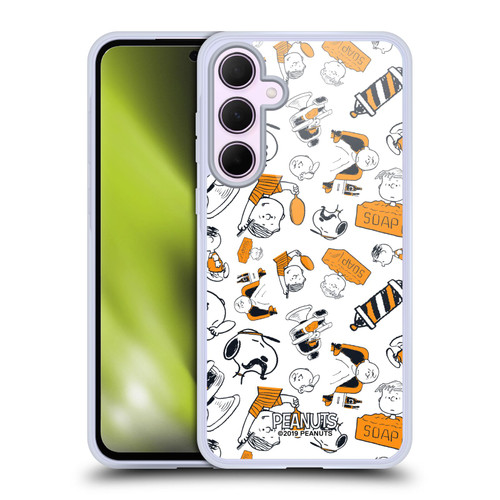 Peanuts Chuck's Barber Shop Pattern Soft Gel Case for Samsung Galaxy A35 5G