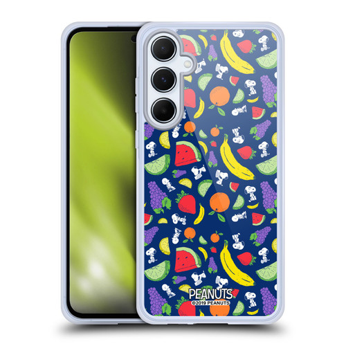 Peanuts Naturally Sweet Fruits and Snoopy Soft Gel Case for Samsung Galaxy A55 5G